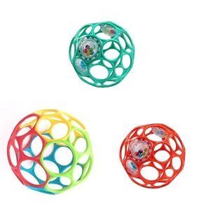 Bright Starts Oball Easy-Grasp Rattle BPA-Free Infant Toy, Baby Ball & Teether Set, Age Newborn and up, 4 Inches