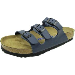 Birkenstock Women's Florida Soft Footbed Birko-Flor Blue Sandals - 43 (normal)