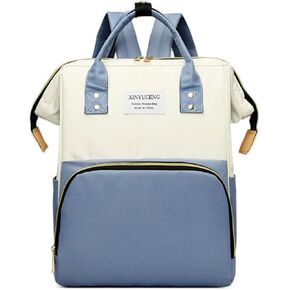 Fashion Diaper Backpack Waterproof Mommy Bag, Large Capacity Diaper Bag Travel Multi-functional Backpack Baby Boy Girl (Blue 5)