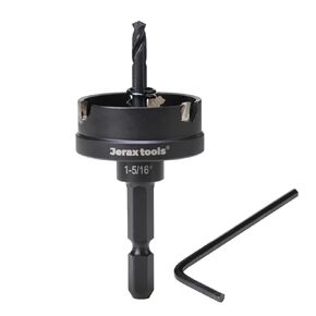 Tungsten Carbide Tipped Quick Change Hole Cutter, 1-1/16 inch TCT Hole Saw, Oxided Coating with 5mm Hole Depth Heavy Duty, for Stainless Steel, Mild Steel, Iron, Copper, Brass, Plastic