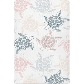 xigua Sea Turtles Fitted Crib Sheet for Girls and Boys, Soft Breathable for Standard Crib & Toddler Bed Mattress, 27 x 39 in