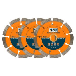 4-1/2 inch Segmented Rim Diamond Blade with 7/8" Arbor Hole, Dry Wet Cutting Applications in Concrete, Paver, Masonry, Terrazzo, Stone, Granite -115 mm (3 Piece)