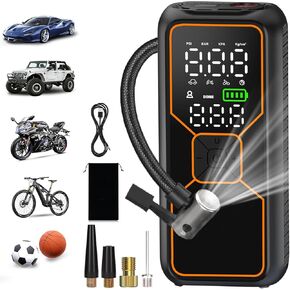 Tire Inflator Portable Air Compressor, 150 PSI Auto Car Tire Air Pump for Motorcycle Bike Ball