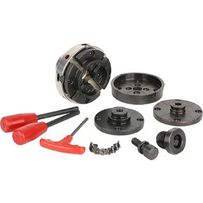 SCR4-4-SET Wood Lathe Chuck Set, 4-Jaw Self-Centering Chuck Set, with 1"x8TPI thread & 3/4"x16TPI Adapter
