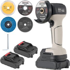 Angle Grinder Tool,20V Portable Angle Grinder with 5-Cutting Discs 28000rpm,Power Angle Grinder for Wood Metal Stone Concrete (brushless)