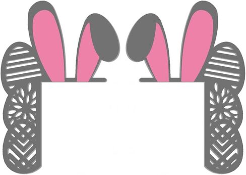 2 Pack Wooden Easter Door Toppers Decor,10 Inch Top Door Frame Corner Sign Decorations, Cute Holiday Home Frame Party Bunny Ornament Windows Walls DIY Craft Wall Signs for Home Decor (Gray) in Kuwait