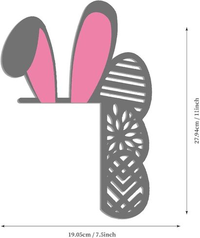 2 Pack Wooden Easter Door Toppers Decor,10 Inch Top Door Frame Corner Sign Decorations, Cute Holiday Home Frame Party Bunny Ornament Windows Walls DIY Craft Wall Signs for Home Decor (Gray) in Kuwait