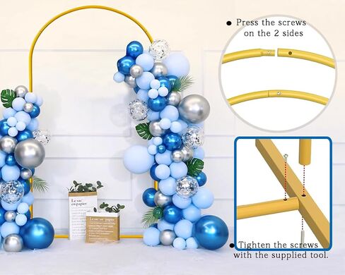 Pack of 3 Arch Backdrop Stand Gold Metal Arch Stand Fitted Wedding Arch Frame for Baby Shower Bridal Shower Birthday Party Gender Reveal Backdrop Decoration (6/6.6/7.2ft) in Saudi Arabia