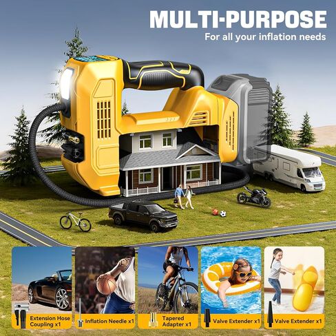 LIVOWALNY Cordless Tire Inflator Air Compressor for Dewalt 20V Max Battery, Portable Handheld Air Pump with Digital Pressure Gauge for Cars Motorcycles Bikes Sport Balls(Battery Not Included) in Saudi Arabia