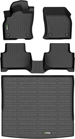HAFIDI® Floor Mats & Cargo Liner Set Fit for Audi A3 2022-2024 All Weather Protection TPE Anti-Slip Automotive Full Set A3 Floor Liners Custom Accessories - Black in Saudi Arabia