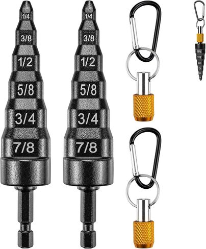 6-in-1 Copper Tube Expander, Swadge Tool HVAC, Drill Bit for 1/4'', 3/8'', 1/2'', 5/8'', 3/4'', and 7/8'' Soft Copper Pipe, Hex Shank, Swaging Tool for Air Conditioner Repair in Saudi Arabia