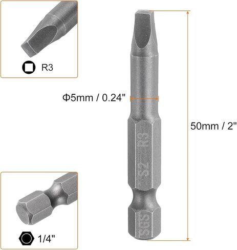 Harfington Square Square Square Squ4 1/4 "Hex Shank 50mm/2" Magnetic 4 Point Hex Bits S2 Steel Industrial Sgen in Saudi Arabia