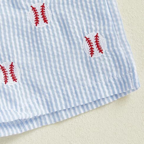 Toddler Baby Boys Baseball Outfits Embroidery Short Sleeve T Shirts and Plaid Shorts Set 2Pcs Summer Clothes Sets in Saudi Arabia