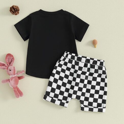Springcmy Toddler Baby Boy Easter Outfit Bunny Carrot Short Sleeve T-Shirt Elastic Waist Shorts Set Summer 2pcs Clothes in Saudi Arabia