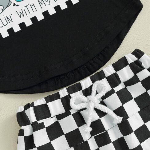 Springcmy Toddler Baby Boy Easter Outfit Bunny Carrot Short Sleeve T-Shirt Elastic Waist Shorts Set Summer 2pcs Clothes in Saudi Arabia