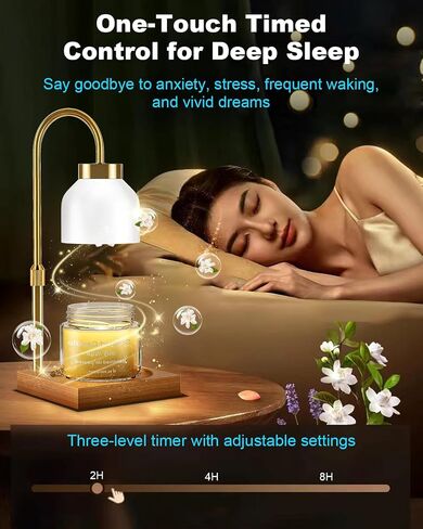 Candle Warmer Lamp with Timer - Upgraded Candle Warming Lamp with Dimmable, Adjustable Height - Electric Candle Burne Lamp for Any Size Jar Candles, Ideal Gift Choice (2 Bulbs Included) in Saudi Arabia