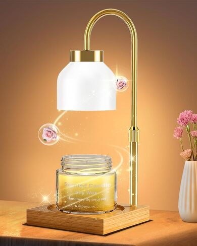 Candle Warmer Lamp with Timer - Upgraded Candle Warming Lamp with Dimmable, Adjustable Height - Electric Candle Burne Lamp for Any Size Jar Candles, Ideal Gift Choice (2 Bulbs Included) in Saudi Arabia