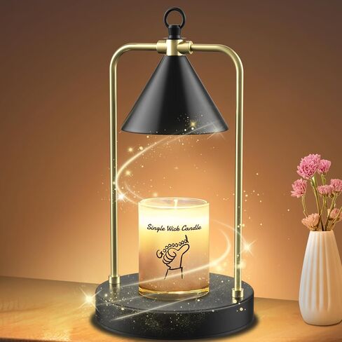 Candle Warmer Lamp with Timer - Upgraded Candle Warming Lamp with Dimmable, Adjustable Height - Electric Candle Burne Lamp for Any Size Jar Candles, Ideal Gift Choice (2 Bulbs Included) in Saudi Arabia