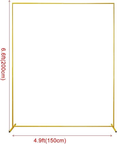 Gold Wedding Arch Backdrop Stand, 6.6FT*6.6FT Square Balloon and Flower Metal Aluminum Frame for Ceremony, Anniversary, Party, Baby Shower Photo Booth Decoration. in Kuwait