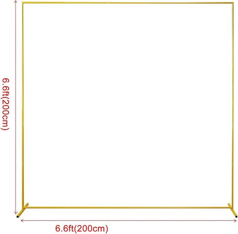 Gold Wedding Arch Backdrop Stand, 6.6FT*6.6FT Square Balloon and Flower Metal Aluminum Frame for Ceremony, Anniversary, Party, Baby Shower Photo Booth Decoration. in Kuwait