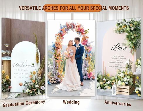 7.2FT Adjustable Balloon Party Arch Backdrop Stand and Double Sided Color Cover and 18LBS Water Weight Bag and Portable Storage Bag Set, Gold Metal Birthday Arch Backdrop Stand for Any Event Decor in Saudi Arabia