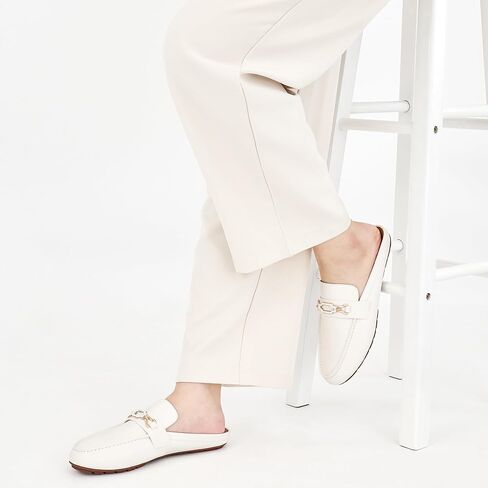 Ablanczoom Mules for Women Flat Shoes: Comfortable Slip on Flats for Womens Mule Metal Chain Backless Loafers Business Casual Shoe in Kuwait