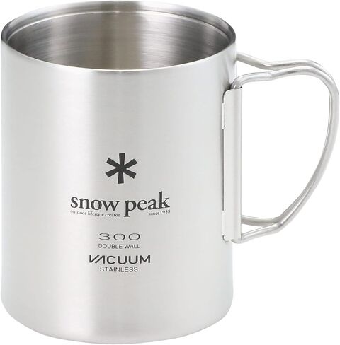 Snow Peak Titanium Double-Wall Mug - Durable & Lightweight Insulated Mug - Camping - 15.2 fl oz - Silver in Saudi Arabia