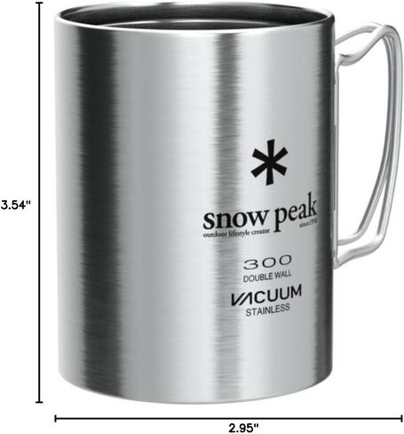 Snow Peak Titanium Double-Wall Mug - Durable & Lightweight Insulated Mug - Camping - 15.2 fl oz - Silver in Saudi Arabia