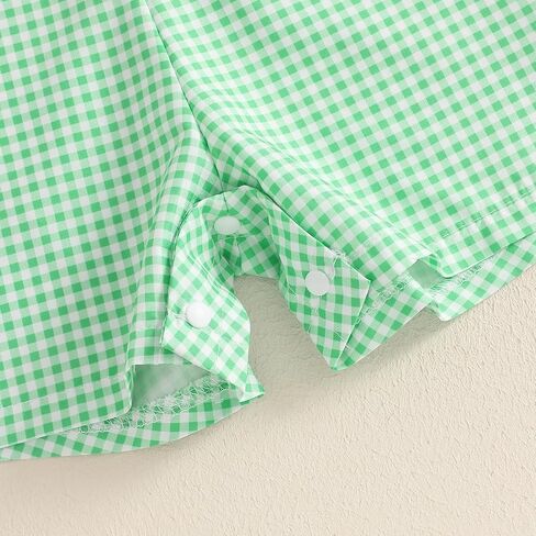 Newborn Baby Boy First Birthday outfit Baseball Embroidery Sleeveless Romper Bubble Plaid Bodysuit Summer Clothes in Saudi Arabia