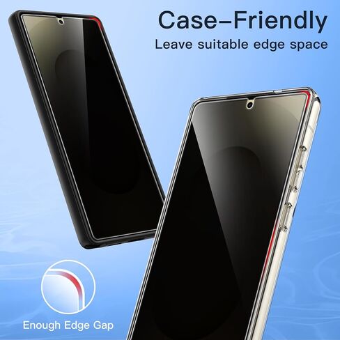 واقي شاشة للخصوصية من JETech لهاتف Samsung Galaxy S24 Ultra 5G مقاس 6.8 بوصة، طبقة TPU مرنة مضادة للتجسس، متوافق مع فتح بصمات الأصابع، عبوتان in Saudi Arabia