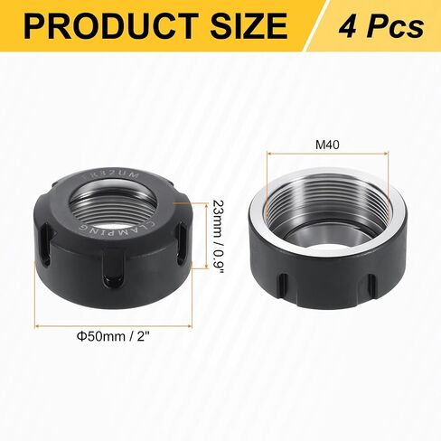 uxcell 4pcs Clamping ER32UM(M40) Collet Clamping Nuts for CNC Milling Chuck Holder Lathe in Saudi Arabia