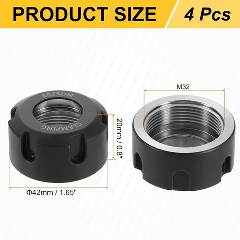 uxcell 4pcs Clamping ER32UM(M40) Collet Clamping Nuts for CNC Milling Chuck Holder Lathe in Saudi Arabia