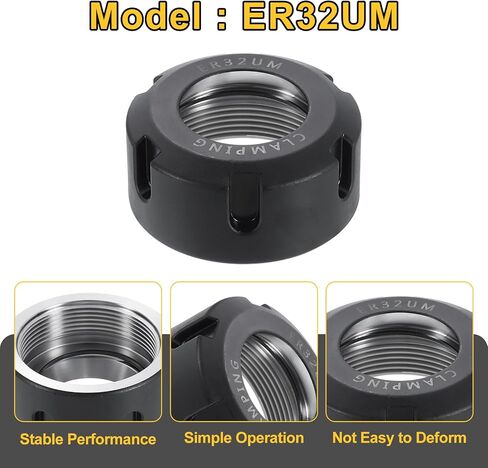 Uxcell 4pcs Clamping Er32um (M40) Collet Clamping Nuts for CNC Milling Chuck Holder مخرطة in Saudi Arabia