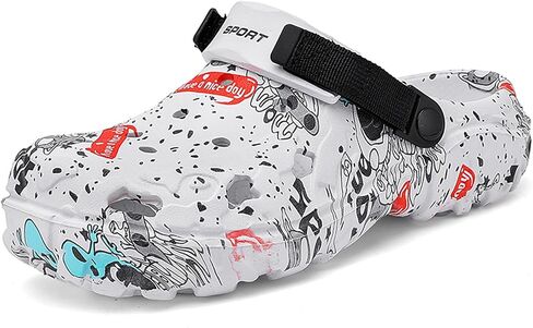 SECHRITE Men's Clogs Athletic Sports Outdoor Slip-on Mules with Cushion Beach Non Slip Home Sandals with Adjustable Back Strap - River Edge in Saudi Arabia