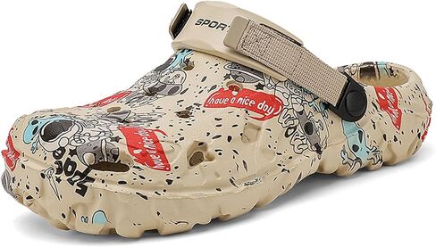 SECHRITE Men's Clogs Athletic Sports Outdoor Slip-on Mules with Cushion Beach Non Slip Home Sandals with Adjustable Back Strap - River Edge in Saudi Arabia