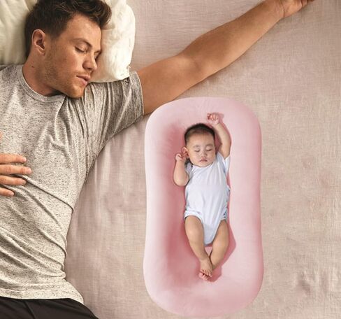 Baby Lounger Cover for Newborn,Loevin Baby Nest Cover Cosleeping for Baby in Bed,Newborn Lounger Cover for Boys & Girls 0-12 Months(Pink) in Saudi Arabia