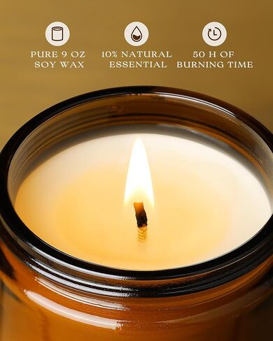 AOOVOO Scented Candles for Home Scented, Wood Wicked Candles Christmas Birthday Gifts for Women Mom Men, Natural Soy Candle | Vanilla Bean Candle, White Jar - 9oz in Kuwait