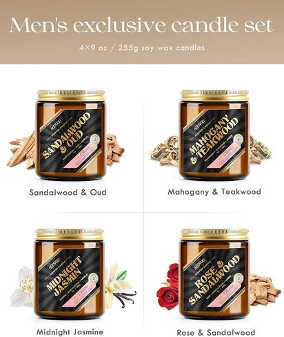 AOOVOO Scented Candles for Home Scented, Wood Wicked Candles Christmas Birthday Gifts for Women Mom Men, Natural Soy Candle | Vanilla Bean Candle, White Jar - 9oz in Kuwait