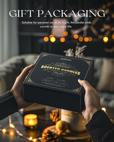 AOOVOO Scented Candles for Home Scented, Wood Wicked Candles Christmas Birthday Gifts for Women Mom Men, Natural Soy Candle | Vanilla Bean Candle, White Jar - 9oz in Kuwait