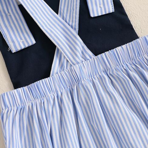 Newborn Baby Easter Outfit Girl Boy Bunny Embroidery Bubble Romper Sleeveless First Bodysuit Striped Overall Clothes in Saudi Arabia