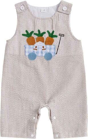 Newborn Baby Boy Ovrealls Outfit Bunny Romper Sleeveless Jumpsuit Bodysuit Summer Spring Clothes in Saudi Arabia