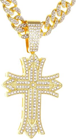 Cross Necklace for Men Stainless Steel Religious Retro Nail Cross Pendant Necklace in Kuwait