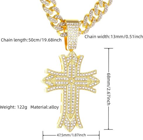 Cross Necklace for Men Stainless Steel Religious Retro Nail Cross Pendant Necklace in Kuwait