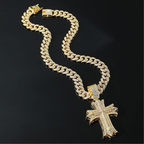 Cross Necklace for Men Stainless Steel Religious Retro Nail Cross Pendant Necklace in Kuwait