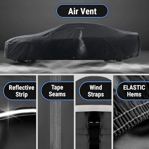iCarCover غطاء سيارة ممتاز لعام 2006-2015 Mazda MX-5 Miata مقاوم للماء في جميع الأحوال الجوية والمطر والثلج والأشعة فوق البنفسجية وواقي الشمس للسيارات، غطاء سيارة خارجي كامل داخلي وخارجي in Kuwait