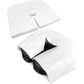 Zen Premium Disposable Face Cradle Covers for Massage Tables & Chairs - 60 GSM, Ultra Soft, Luxurious & Medical-Grade Fleece Headrest Topper Sheets & Face Covers - Non-Sticking - White (500)