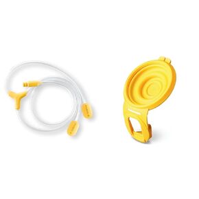 Medela Replacement Tubing and Membranes for Hands-Free Collection Cups, Designed for Freestyle Hands-Free, Freestyle Flex & Swing Maxi Breast Pump, 1 Set of Tubing and 2-Pack of Membranes