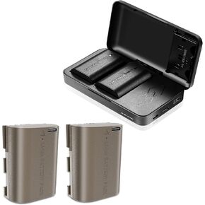 JYJZPB LP-E6 Battery Charger Case, 2Pack LP-E6 Batteries, and 2 Pack LP-E6NH Battery with Type-C Input for Canon EOS R R5 EOS R6 EOS 90D 60D 70D 80D 5D IV 6D 6D II EOS 7D EOS 7D Mark II