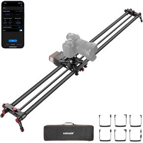 NEEWER 47.2"/120cm Motorized Camera Slider, App Wireless Control DSLR Carbon Fiber Dolly Rail Slider with 4400mAh F750 Battery (Charger Not Included), Support Video Mode, Time Lapse Photography, ER1