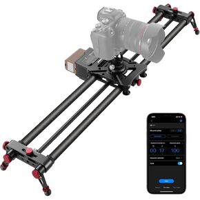 NEEWER 31.5"/80cm Motorized Camera Slider, App Wireless Control DSLR Carbon Fiber Dolly Rail Slider with 4400mAh F750 Battery (Charger Not Included), Support Video Mode, Time Lapse Photography, ER1-80